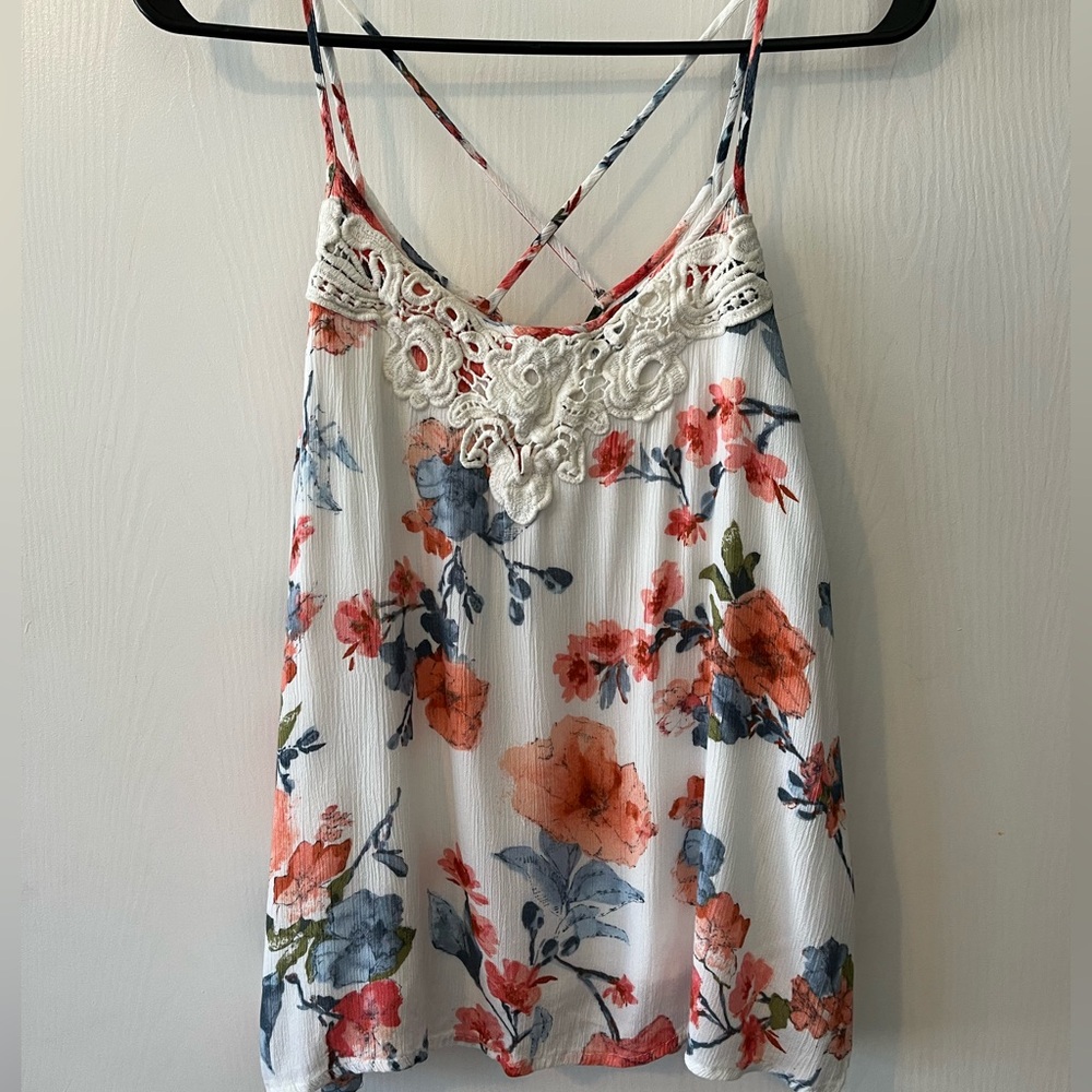 Abercrombie & Fitch Womens Floral Camisole with Lace Detail Size Small